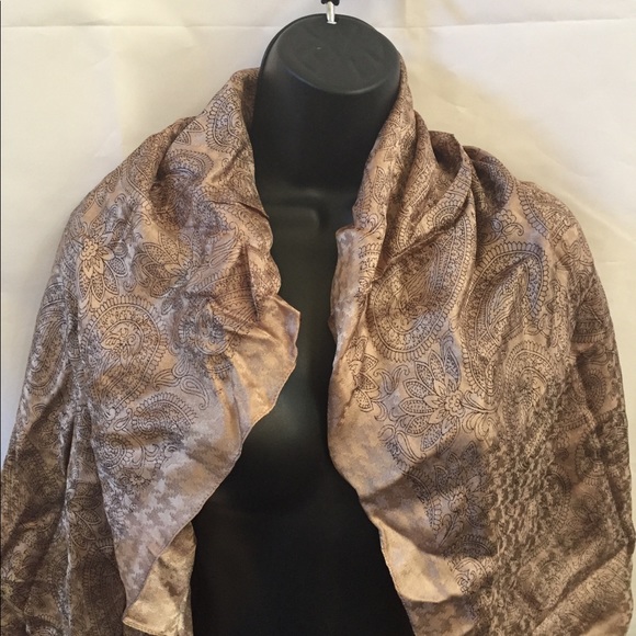 AGT Brown Paisley scarf - Picture 2 of 7